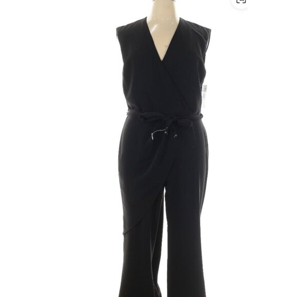Lauren Ralph Lauren Pants - LAUREN RALPH LAUREN Womens SZ 14 Black Faux-Wrap Jumpsuit NWT MSRP $225